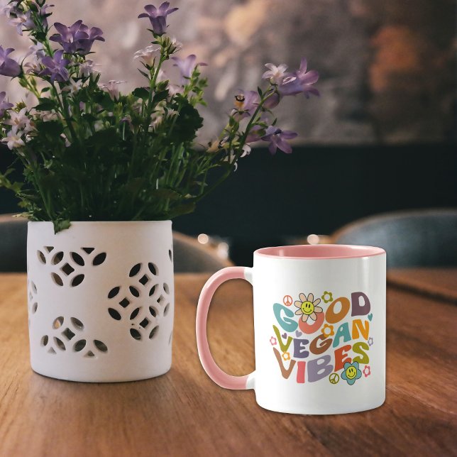 Retro Good Vegan Vibes Mug (Creator Uploaded)