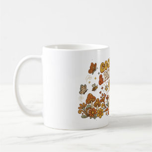 Retro Good Vibes and Paw Prints Golden Retriever Coffee Mug