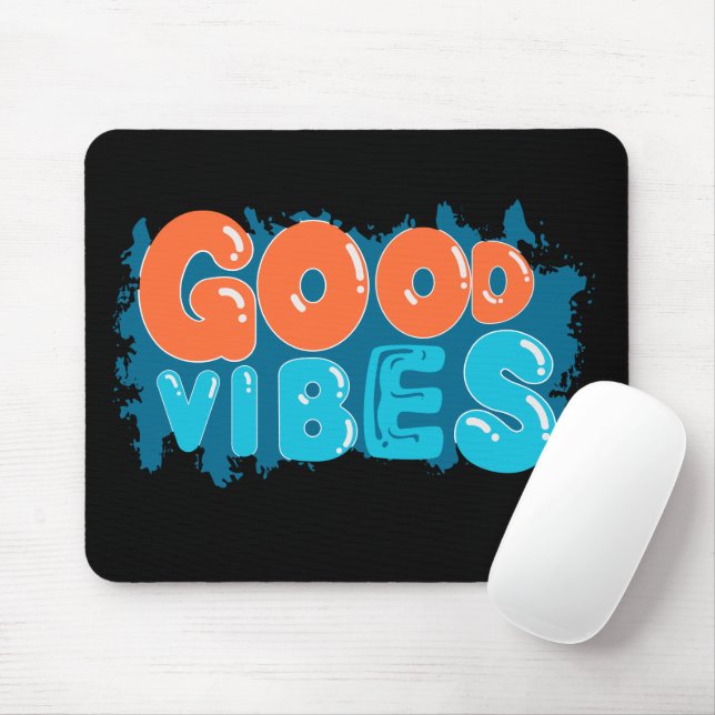 Retro Good Vibes Only Typography Mouse Pad (With Mouse)