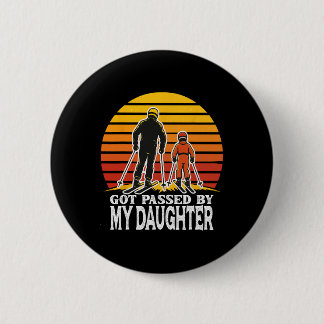Retro Got Ped By My Daughter Funny Skiing Design  6 Cm Round Badge