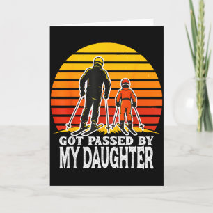 Retro Got Ped By My Daughter Funny Skiing Design  Card