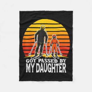 Retro Got Ped By My Daughter Funny Skiing Design Fleece Blanket