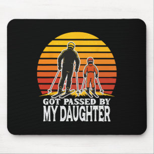 Retro Got Ped By My Daughter Funny Skiing Design Mouse Mat
