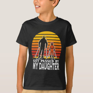 Retro Got Ped By My Daughter Funny Skiing Design  T-Shirt