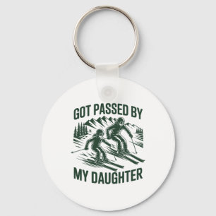 Retro Got Ped By My Daughter Funny Skiing  Key Ring