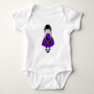 Retro Goth Girl with Skulls Baby Bodysuit