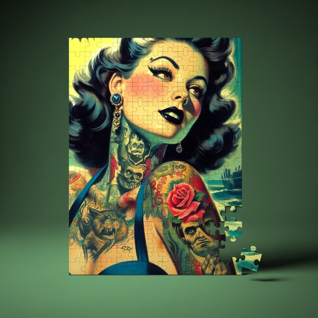 Retro Goth Pinup Jigsaw Puzzle (Creator Uploaded)