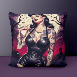 Retro Gothic Girl Cushion
