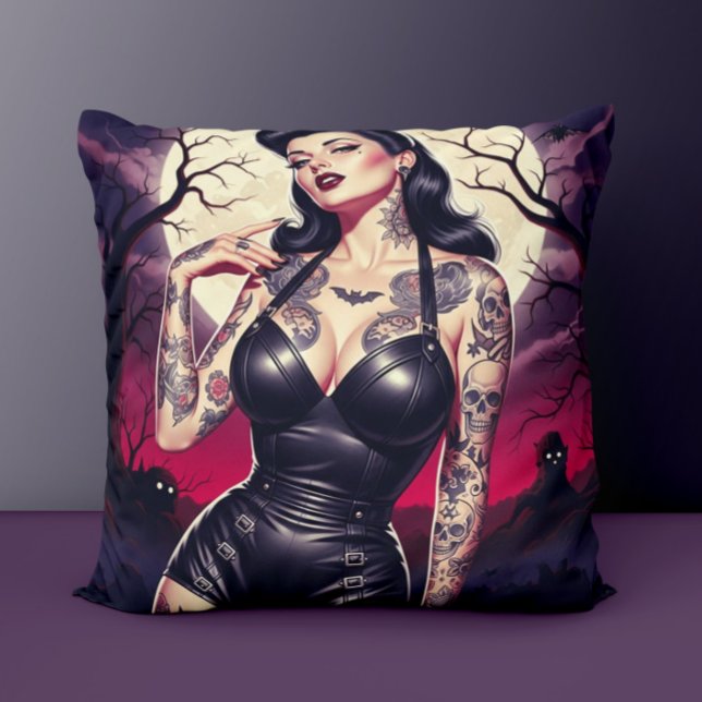 Retro Gothic Girl Cushion (Creator Uploaded)