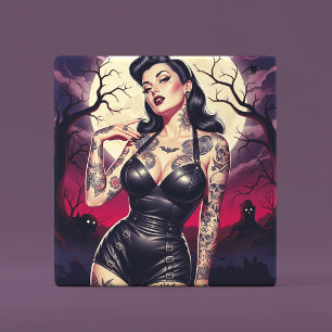 Retro Gothic Girl Tile