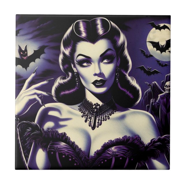 Retro Gothic Woman Tile (Front)