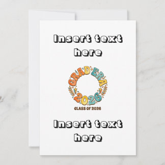 Retro Grad Class of 2026 Groovy Graduation Party Invitation