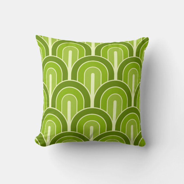 Retro Gradated Geometric Fan Pattern Cushion (Front)