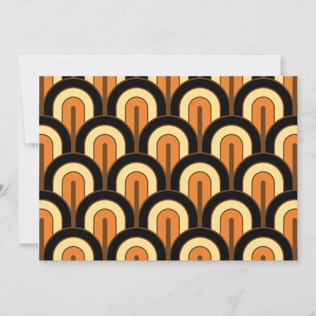 Retro Gradated Geometric Fan Pattern Invitation (Front)