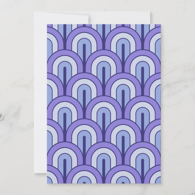 Retro Gradated Geometric Fan Pattern Invitation (Front)