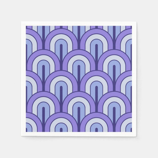 Retro Gradated Geometric Fan Pattern Napkin (Front)