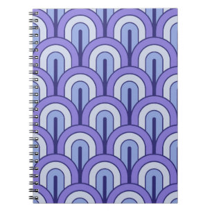 Retro Gradated Geometric Fan Pattern Notebook