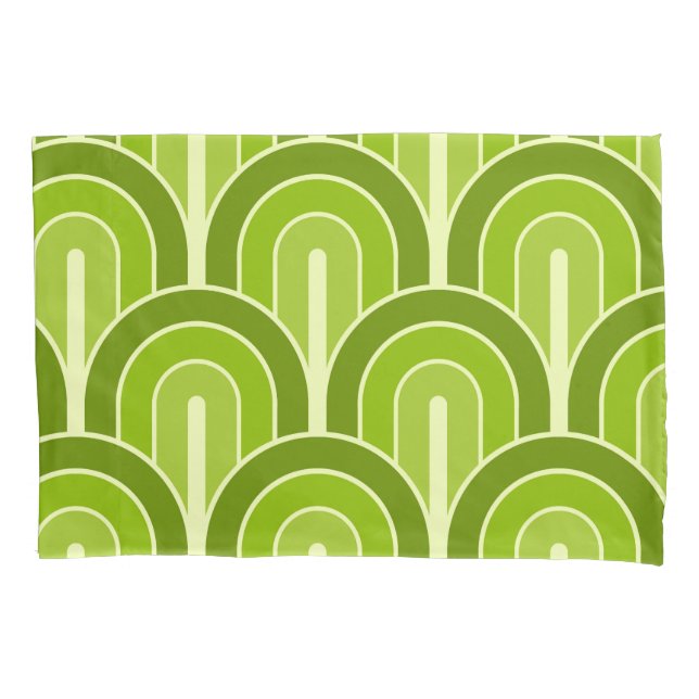 Retro Gradated Geometric Fan Pattern Pillowcase (Front)