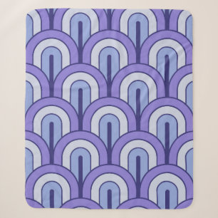 Retro Gradated Geometric Fan Pattern Sherpa Blanket