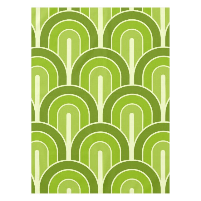 Retro Gradated Geometric Fan Pattern Tablecloth (Front)