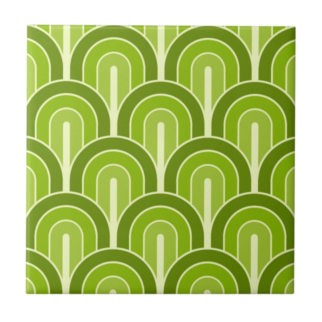 Retro Gradated Geometric Fan Pattern Tile (Front)