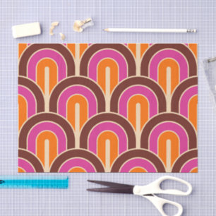 Retro Gradated Geometric Fan Pattern Tissue Paper