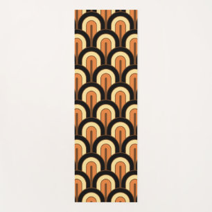 Retro Gradated Geometric Fan Pattern Yoga Mat