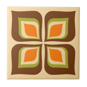 Retro Gradient Autumn Leaves pattern Tile