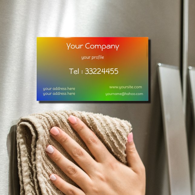  Retro  gradient  Magnetic Business Card (Creator Uploaded)