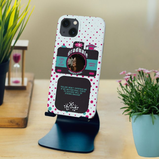 Retro Graduate Photo Motivational Quote Customised Case-Mate iPhone Case (Creator Uploaded)