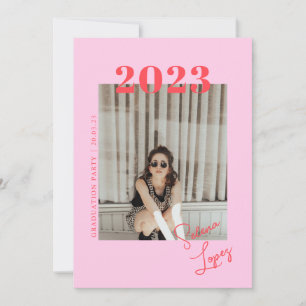 Retro Graduation 2-sided Photo Portrait Party  Invitation