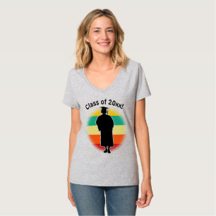 Retro Graduation Graduate Cap & Gown Woman Girl