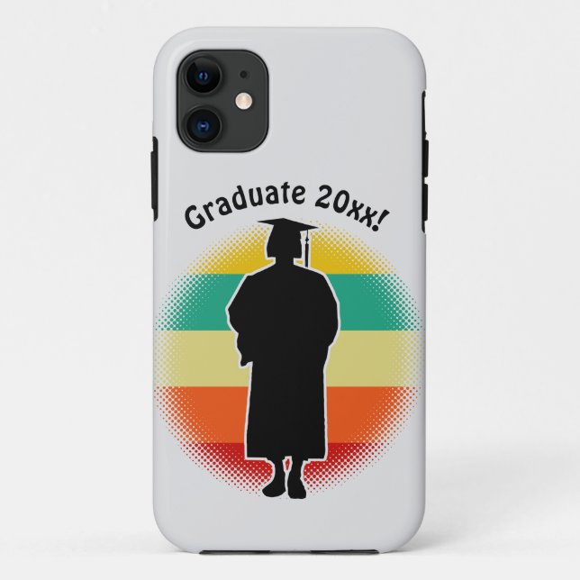 Retro Graduation Graduate Cap & Gown Woman Girl Case-Mate iPhone Case (Back)