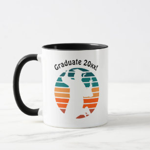 Retro Graduation Graduate Jumping for Joy Rainbow Mug