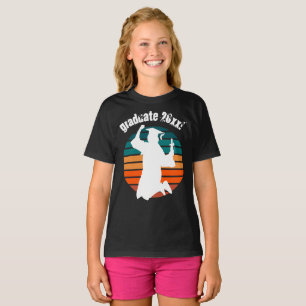 Retro Graduation Graduate Jumping for Joy Rainbow T-Shirt