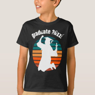 Retro Graduation Graduate Jumping for Joy Rainbow T-Shirt