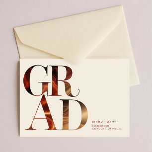 Retro Graduation Invitation  Grad Graduation Party Postcard