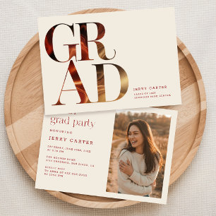 Retro Graduation Invite Photo Graduation Party