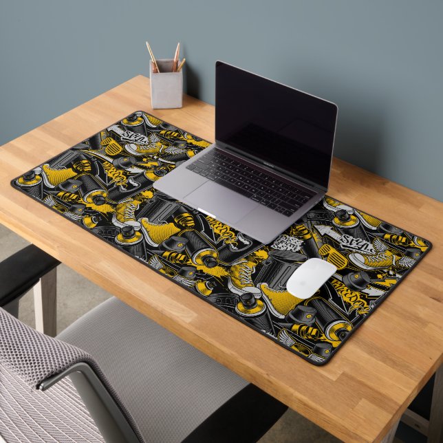 Retro Graffiti Urban Street Pattern Desk Mat (Office 2)