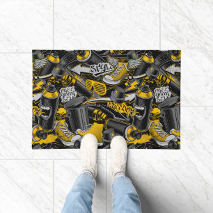 Retro Graffiti Urban Street Pattern Doormat