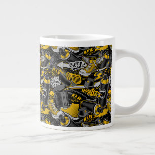 Retro Graffiti Urban Street Pattern Large Coffee Mug