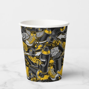 Retro Graffiti Urban Street Pattern Paper Cups