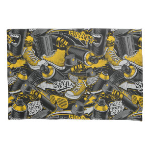 Retro Graffiti Urban Street Pattern Pillowcase