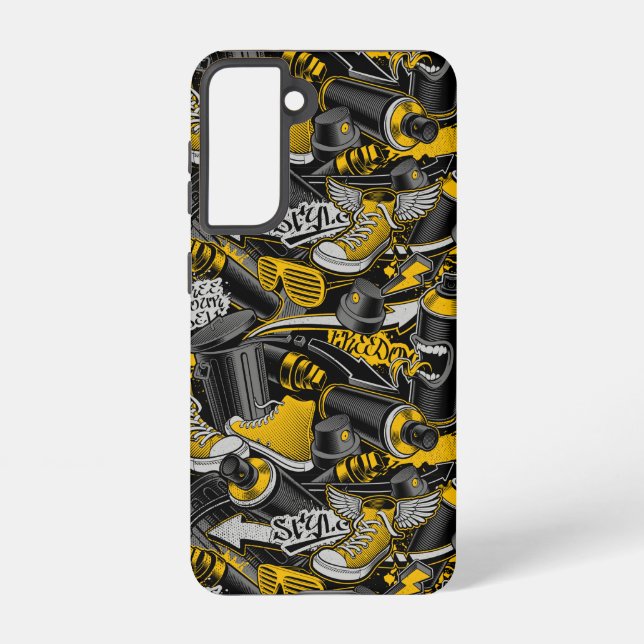 Retro Graffiti Urban Street Pattern Samsung Galaxy S21 Case (Back)