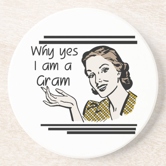 Retro Gram Tshirts and Gifts Coaster (Front)