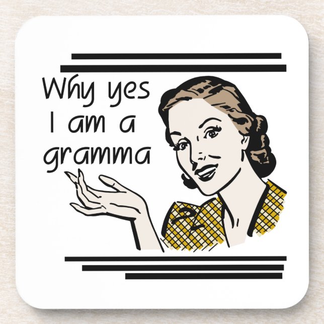 Retro Gramma Gifts Coaster (Front)
