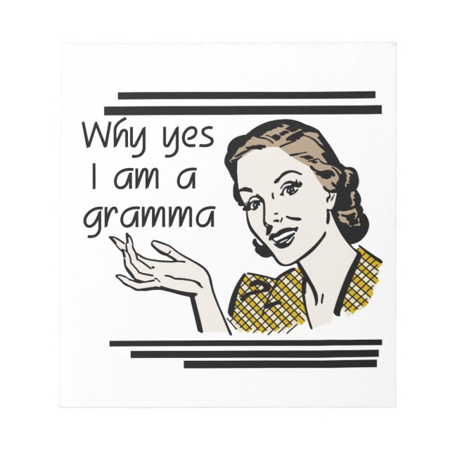 Retro Gramma Gifts Notepad (Front)
