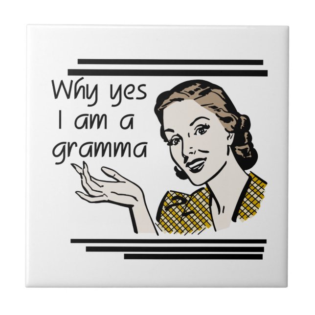 Retro Gramma Gifts Tile (Front)