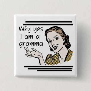 Retro Gramma T-shirts and Gifts 15 Cm Square Badge