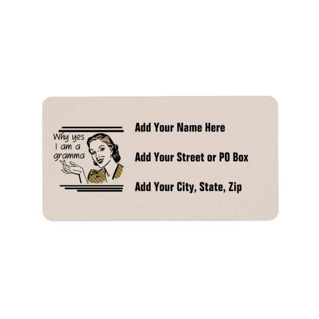 Retro Gramma T-shirts and Gifts Label (Front)